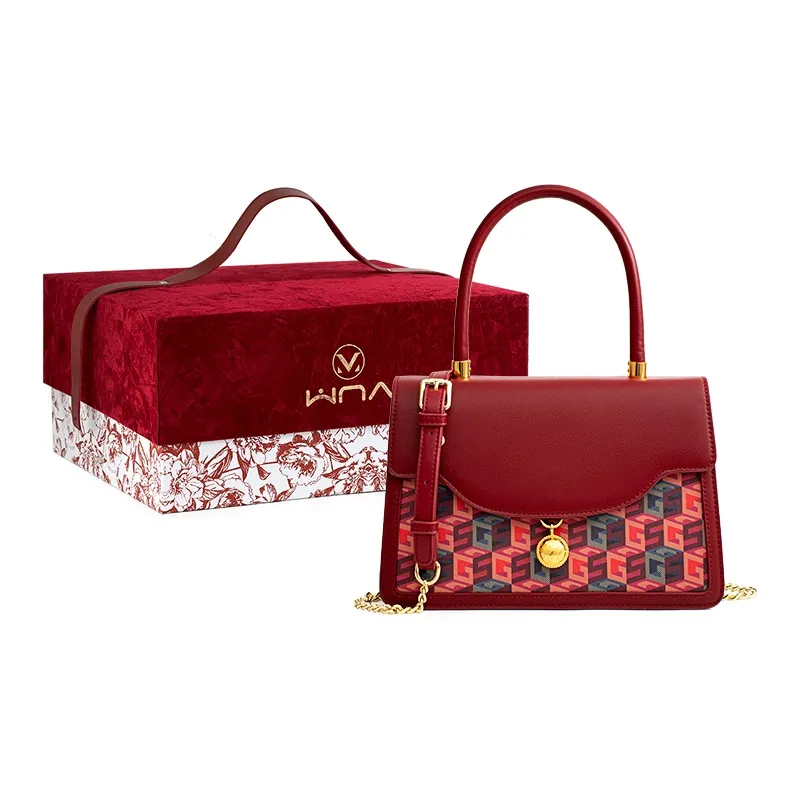 Vigno Synthetic Leather Handbag, One Shoulder, Crossbody Bag Regular Women's Red-0