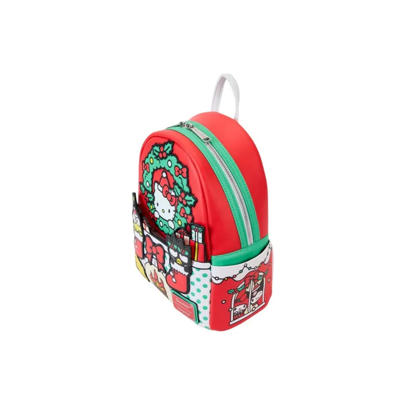 Sanrio Loungefly Collaboration Polyurethane Backpack Mini Women's Red & Multicolor-3