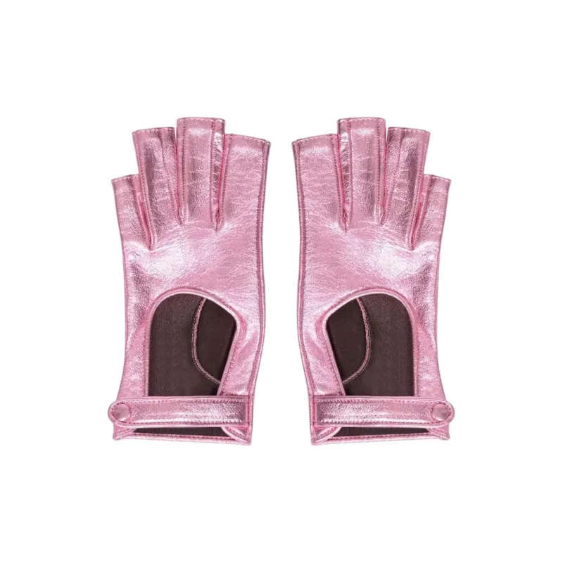 GUCCI Leather Gloves Women's Pink-1