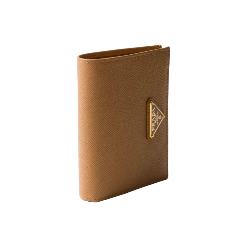 PRADA Calfskin Wallet Women's Camel-3