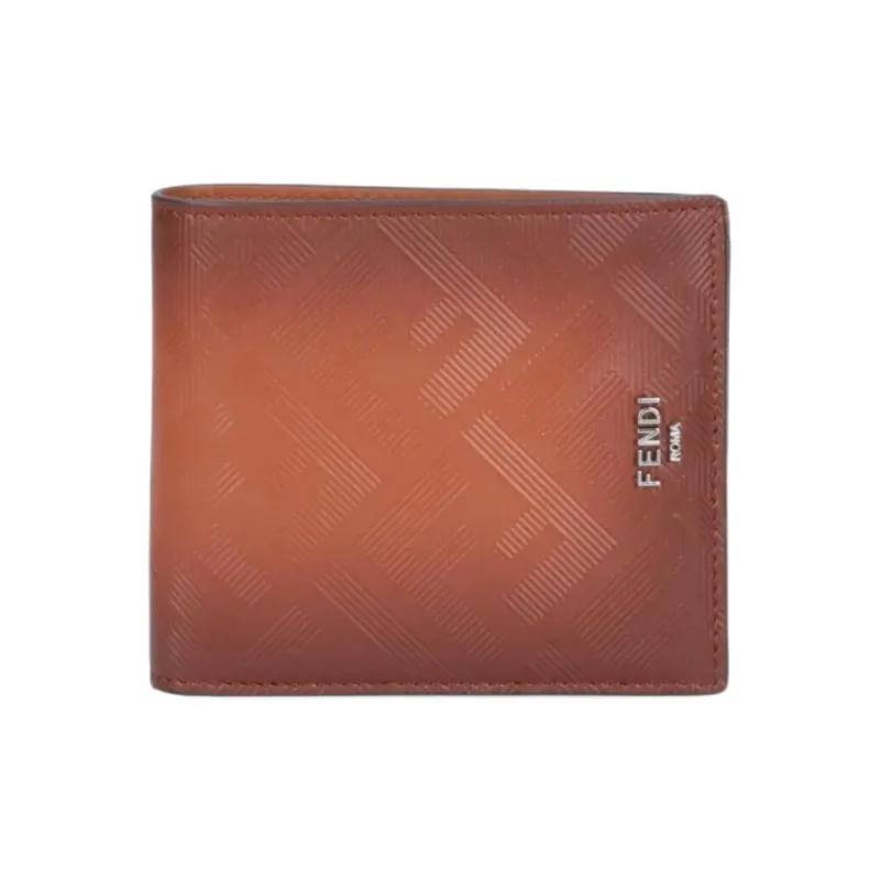 FENDI Leather Wallet Men's Brown-0