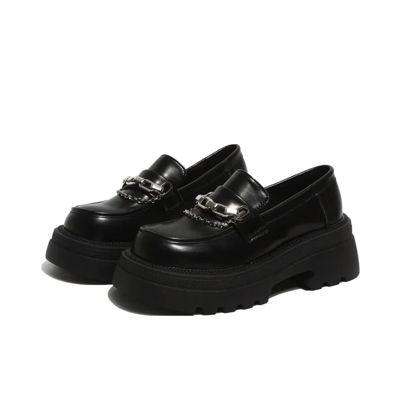 Be Good Horsebit, Chain, Luxury Preppy Style Petite Loafers 6cm Women's Gift Box Set-39