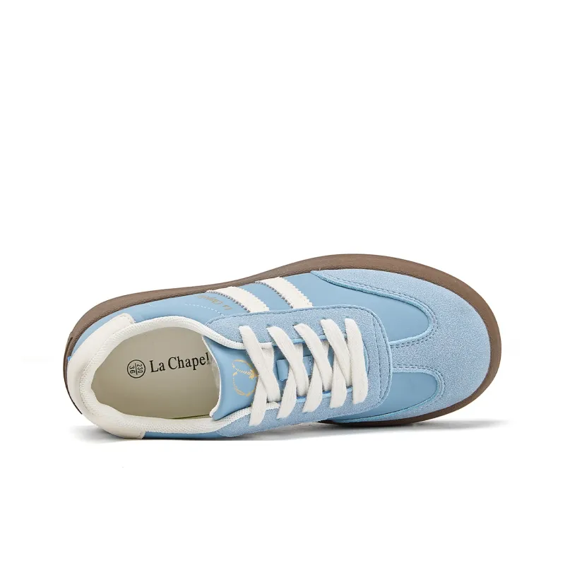 La Chapelle Abrasion Resistant Lightweight Slip Resistant Low Top Skateboard Shoes Women's Blue-2