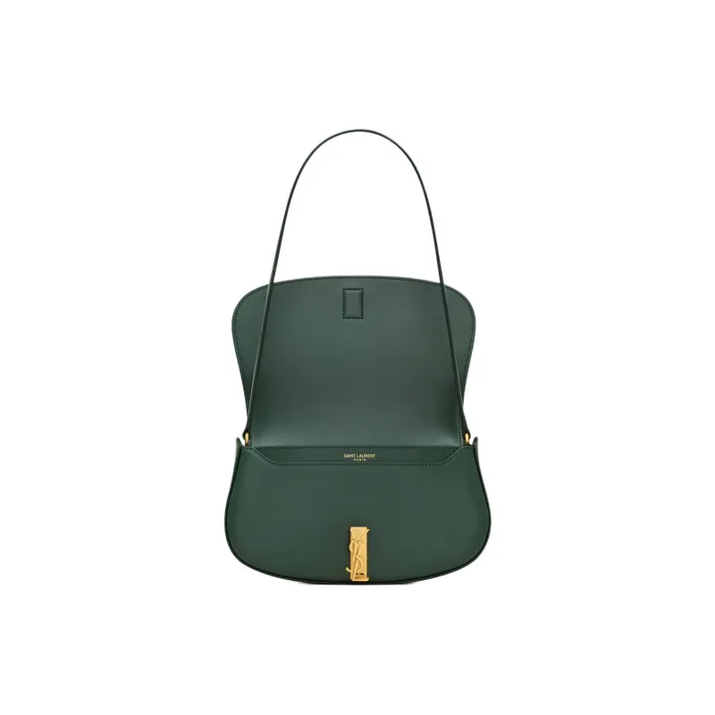 SAINT LAURENT Cow Leather Handbag, Shoulder Bag Mini Women's Dark Green-5