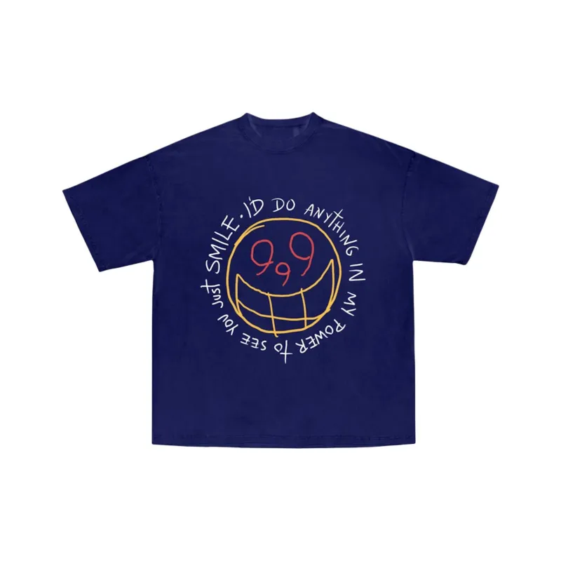 Juice Wrld x The Weeknd T Shirt Men's Blue-0