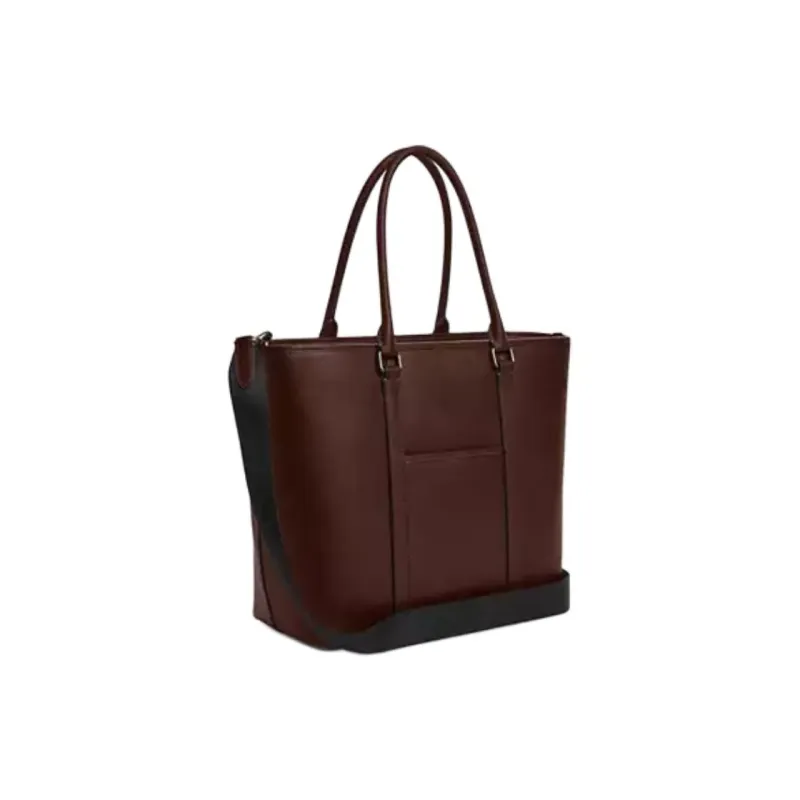 COACH Calfskin Handbag Tubas Women's Chocolate-1