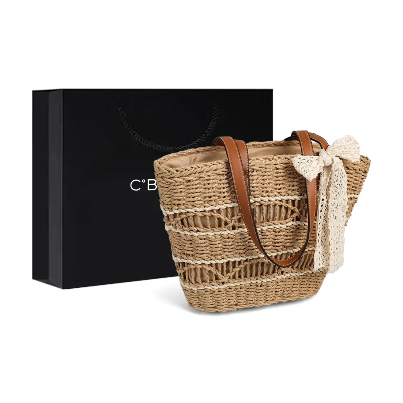 C°BANNER Fabric Tote Bag, Shoulder Bag Medium Size Women's Ecru/Khaki-5