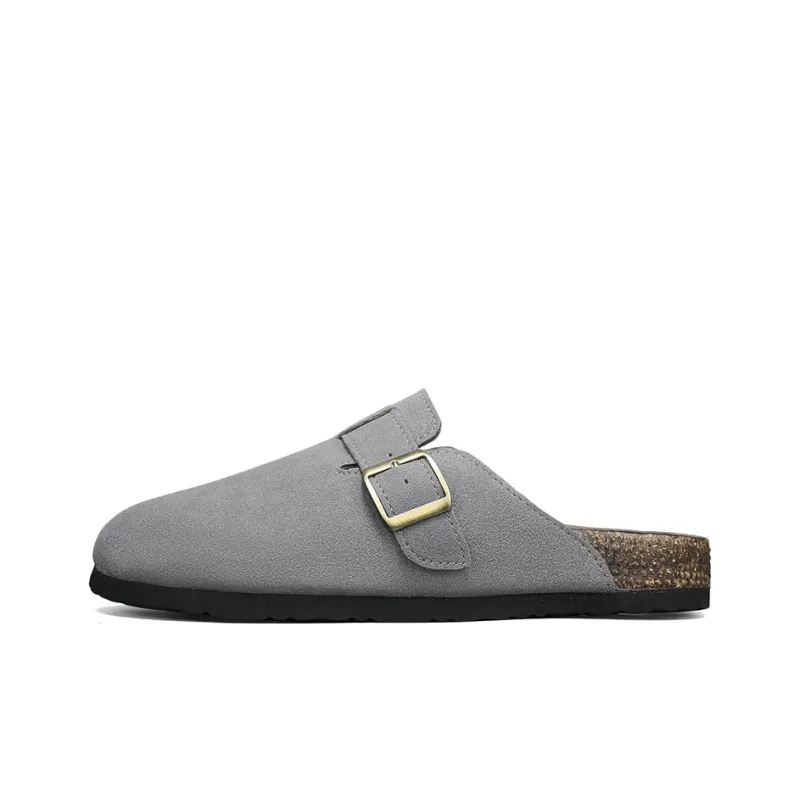 Colorful Creations Leather Patchwork Quiet Slip Resistant Closed Toe Slippers Men's-6