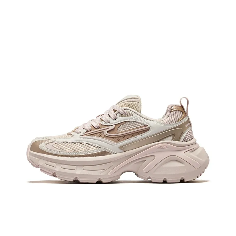Erke Hongyu 2.0 Slip Resistant And Breathable Low Top Chunky Sneakers Women's Warm Linen Wild Gray-0