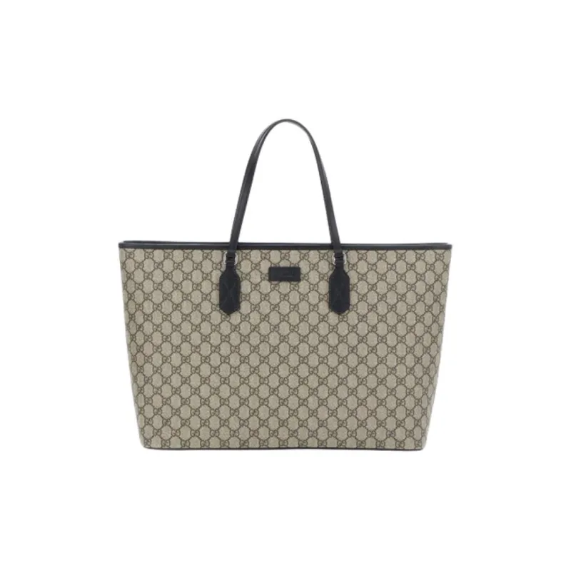 GUCCI GG Supreme Shoulder Strap Tote Bag, Shopping Bag, Handbag Women's Beige-0