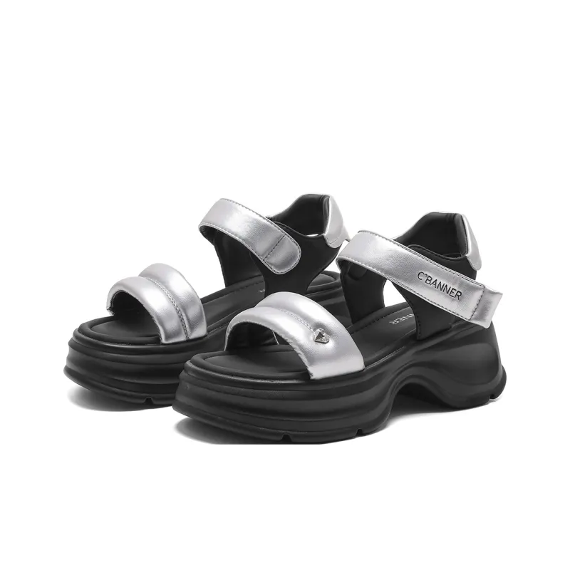 C°BANNER One Strap Sandals Medium Heel Women's-4