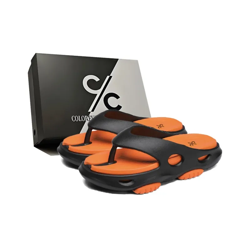 Colorful Creations EVA Cut Out Antibacterial Slip Resistant Abrasion Resistant Quiet Flip Flops Men's-15