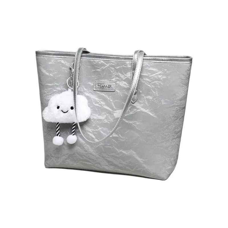 C°BANNER Synthetic Leather Shoulder Bag Tubas Women's Gray-1
