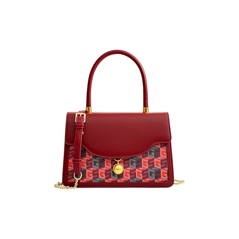 Vigno Synthetic Leather Handbag, One Shoulder, Crossbody Bag Regular Women's Red-1