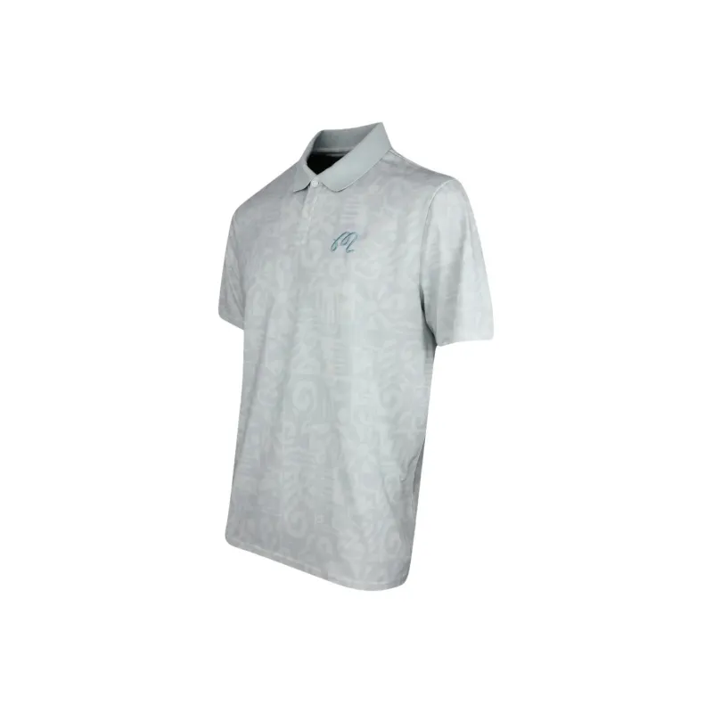 Malbon Golf Polo Shirt Men's Silver Blue-2