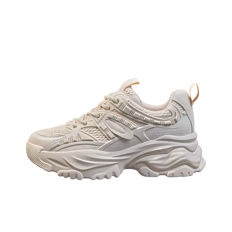 LINGPAO Breathable Height Increase Low Top Chunky Sneakers Women's-5