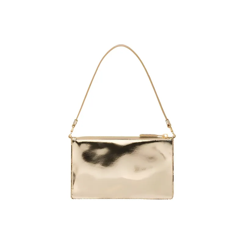 PRADA Leather Shoulder Bag Handbag Shoulder Bag Women's Gold-2