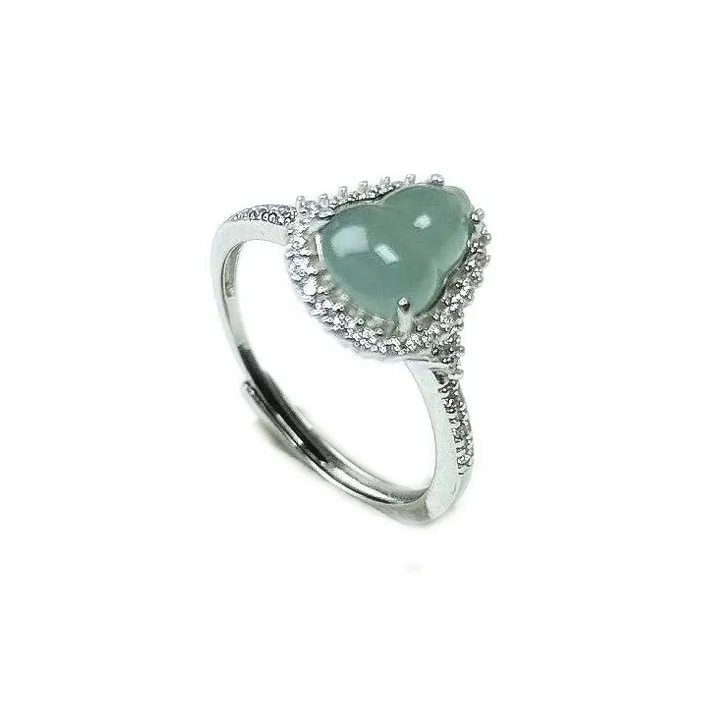 PUPAN Ice Glutinous Jadeite Gourd Jadeite Ring Women's-0