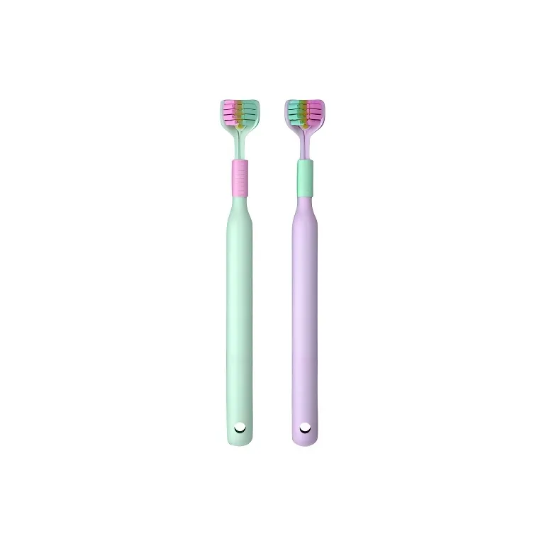 ZHENZI Three Puffy Wrap Couple Soft Bristles Premium Home Wide Head Gum Protection Cleaning Tongue Cleaner Toothbrush-0
