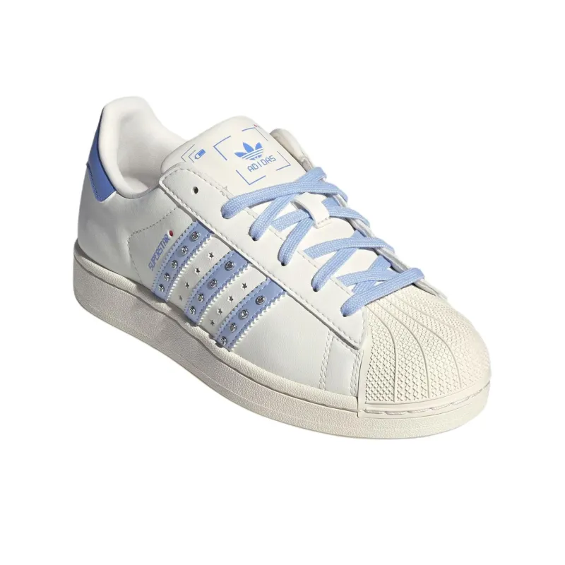 Adidas Originals Superstar 2 Abrasion Resistant Low Top Skateboard Shoes Women's White-2