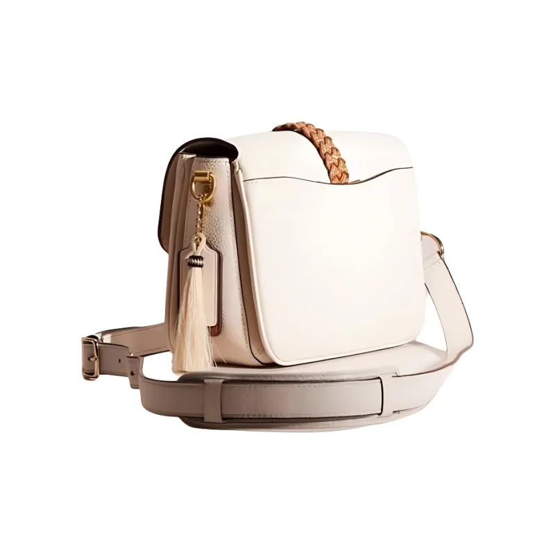 COACH Cassie Leather Handbag Shoulder Bag Crossbody Bag Small Size Women's Brass & Chalk-1