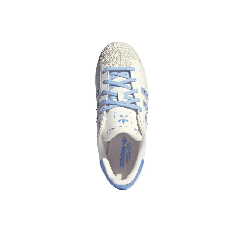 Adidas Originals Superstar 2 Abrasion Resistant Low Top Skateboard Shoes Women's White-3