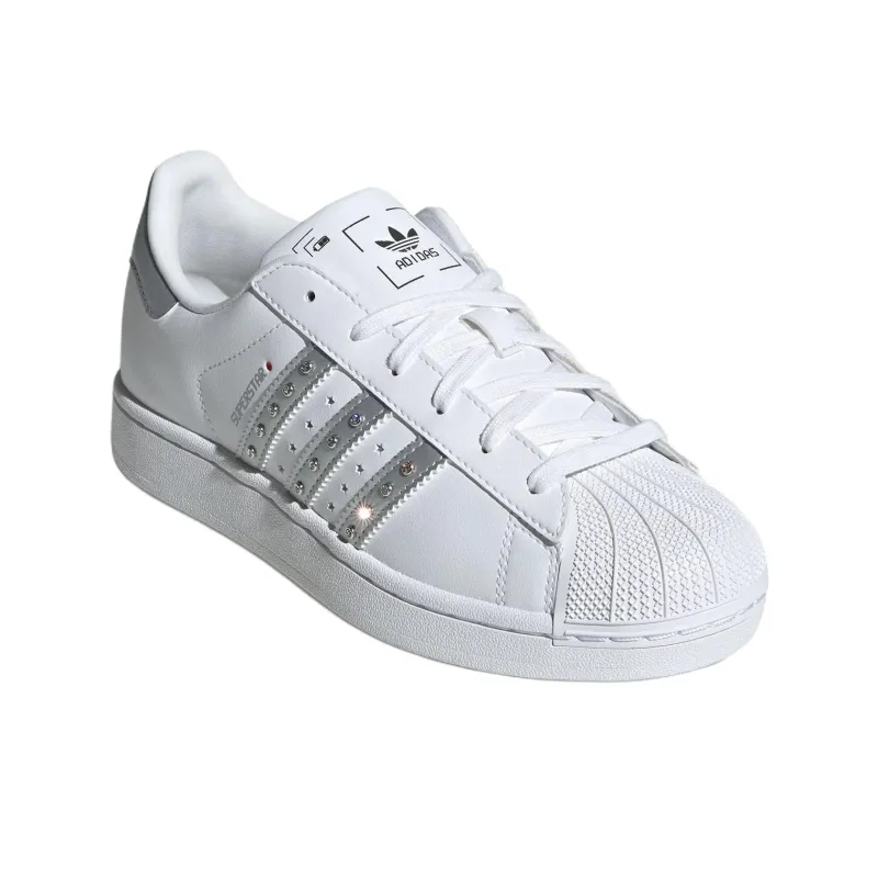 Adidas Originals Superstar 2 Abrasion Resistant Low Top Skateboard Shoes Women's White-2