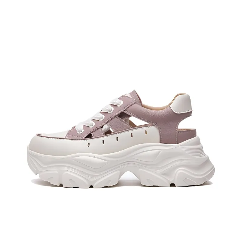LINGPAO Breathable Low Top Chunky Sneakers Women's-5