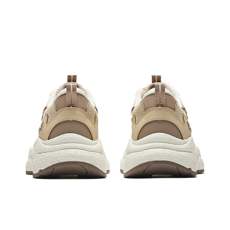 Anta Abrasion Resistant Shock Absorbers Low Top Chunky Sneakers Women's Khaki-3