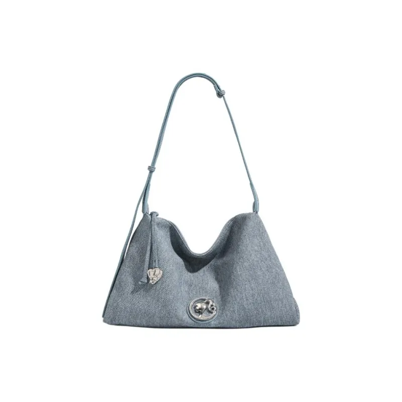 Barbie Synthetic Leather Crossbody Handbag, Shoulder Bag Women's Denim Blue-6