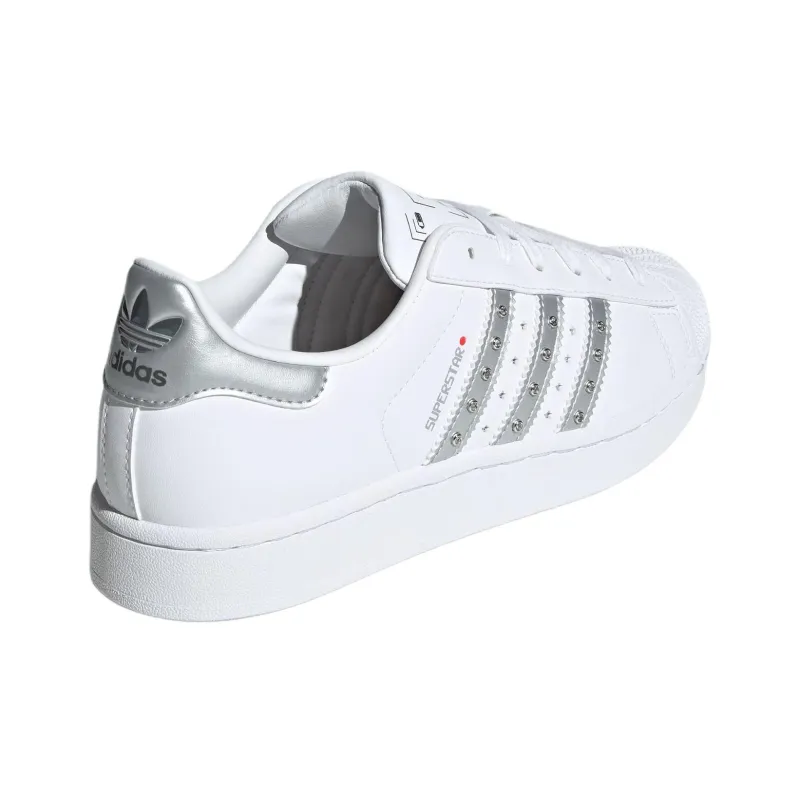 Adidas Originals Superstar 2 Abrasion Resistant Low Top Skateboard Shoes Women's White-4
