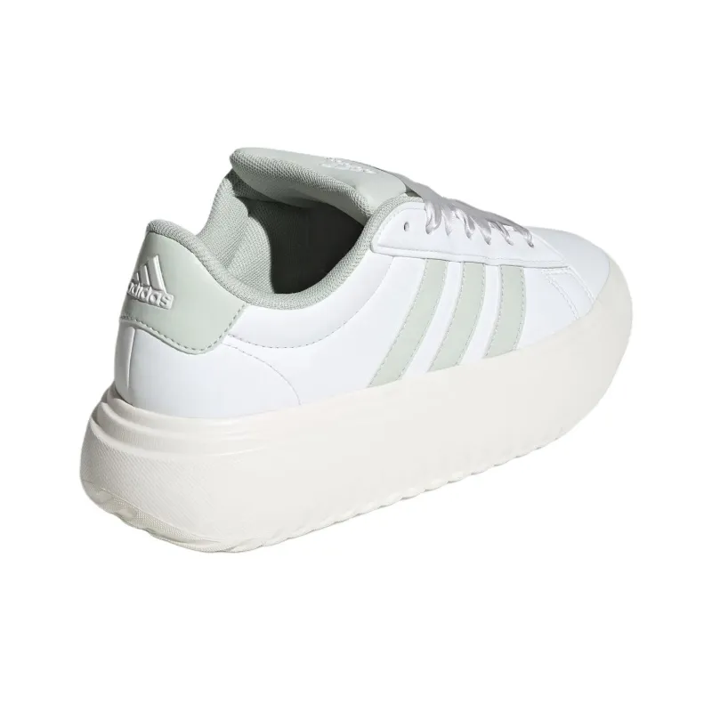 Adidas GRAND COURT PLATFORM Abrasion Resistant Low Top Tennis Shoes Women's Crystal White-4