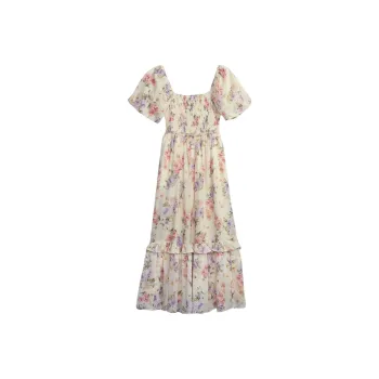 GAP x LOVESHACKFANCY Short Sleeved Dress Women's Multicolor