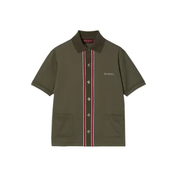 GUCCI FW25 Polo Shirt Men's Forest Green