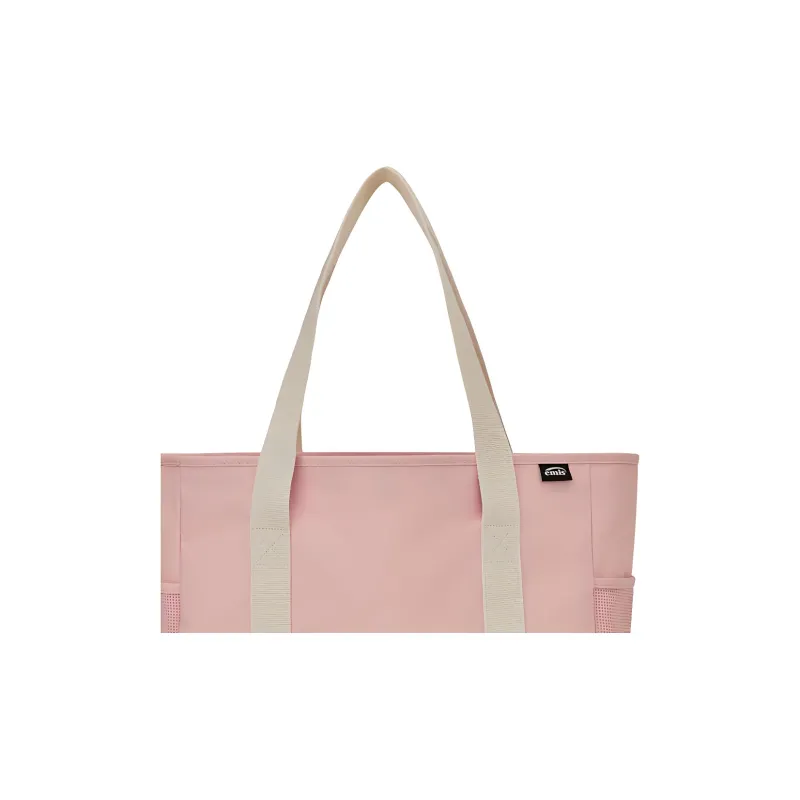 Emis Cotton Tote Bag Shopping Bag Handbag Shoulder Bag Unisex Light Pink-4