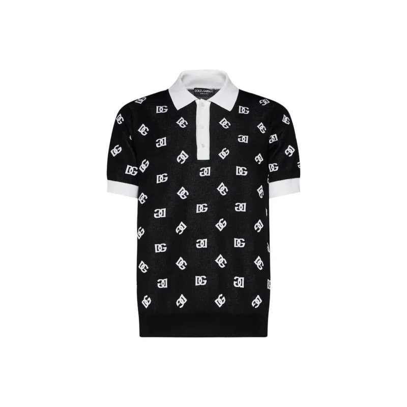 Dolce & Gabbana Monogram Knitted Polo-0