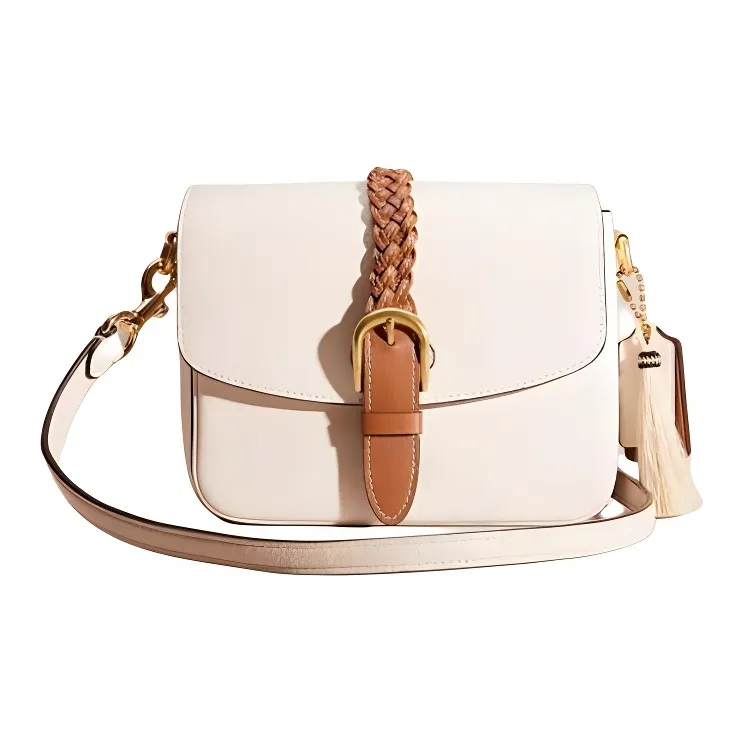 COACH Cassie Leather Handbag Shoulder Bag Crossbody Bag Small Size Women's Brass & Chalk-0