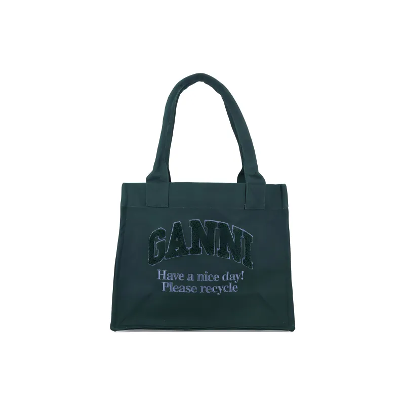 GANNI Logo Patch Shopper Bag-0