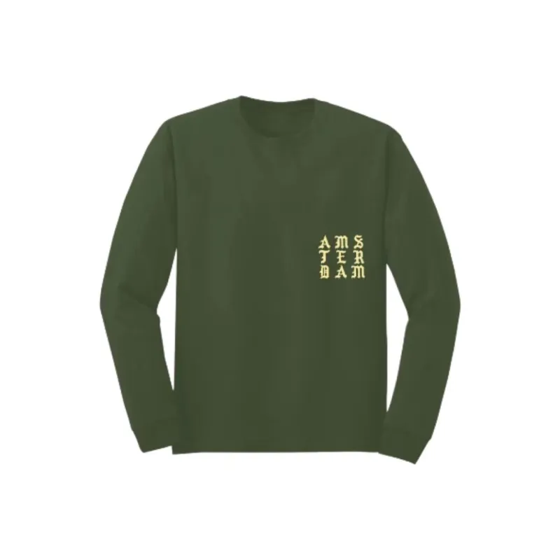 Kanye West T Shirt Men's Army Green-0