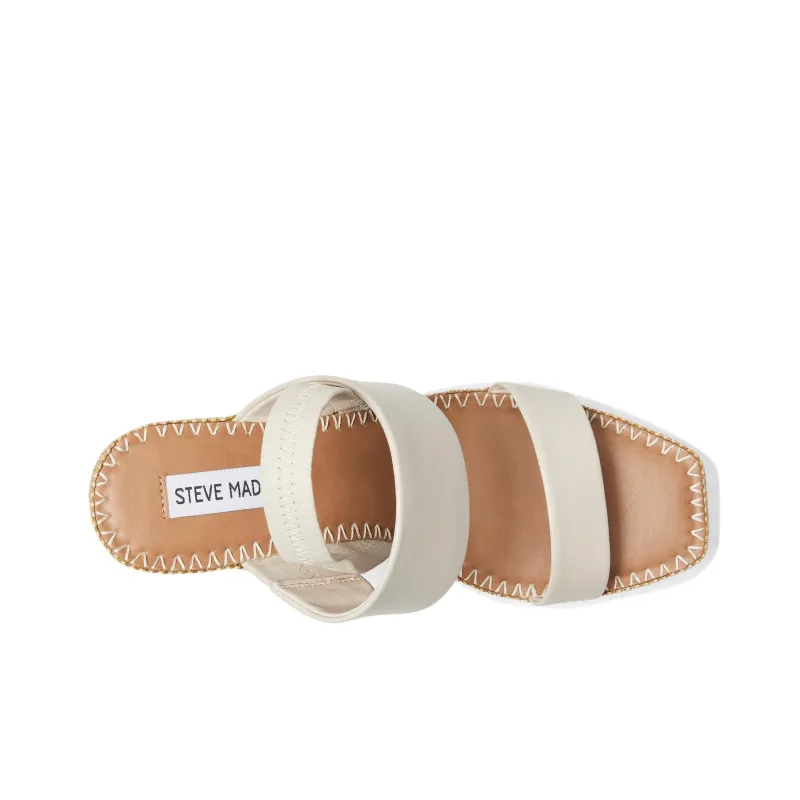 STEVE MADDEN Contessa One Strap Sandals Women's Brown White-3