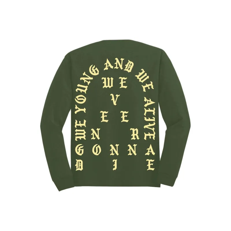 Kanye West T Shirt Men's Army Green-1