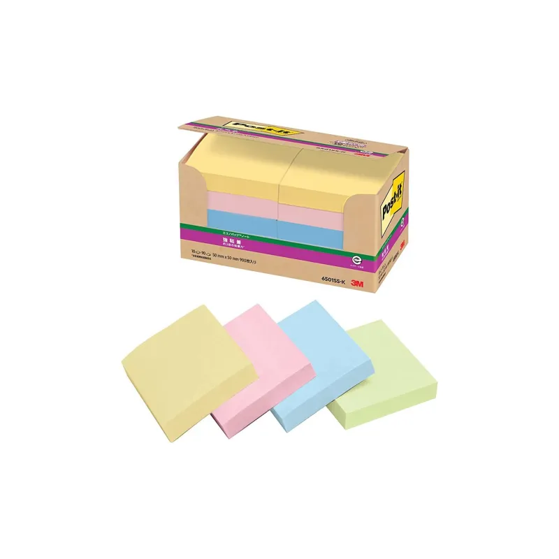 3M Strong Adhesive, Soft Colors 50x50 Mm 90 Pcs X 10 Books Notebook/Post it Notes-0