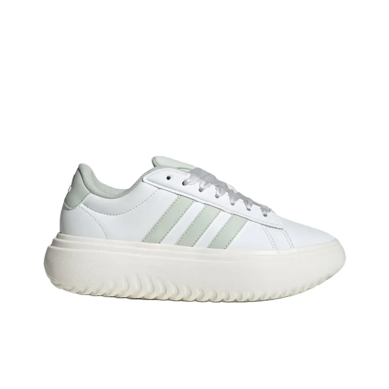 Adidas GRAND COURT PLATFORM Abrasion Resistant Low Top Tennis Shoes Women's Crystal White-1