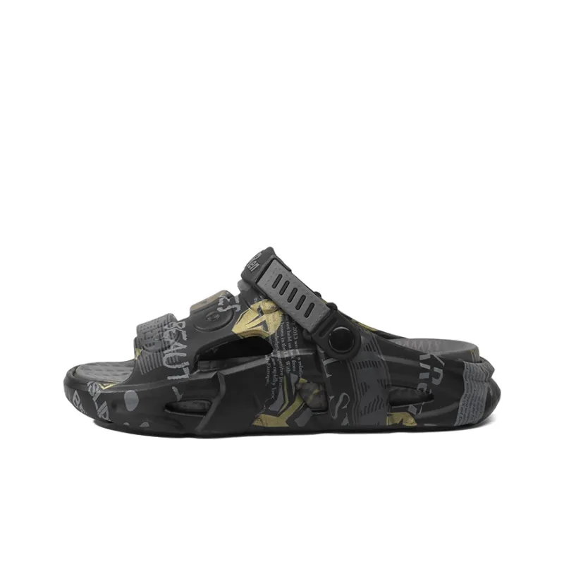 FCMM Beach Sandals Men Black Gray/Khaki/Green-0