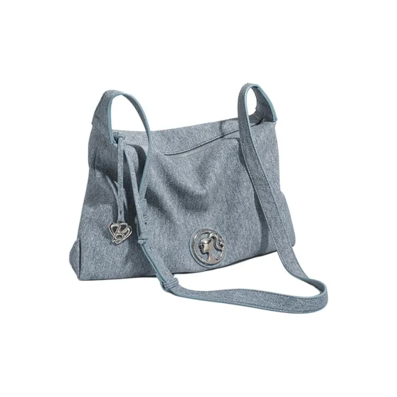 Barbie Synthetic Leather Crossbody Handbag, Shoulder Bag Women's Denim Blue-8