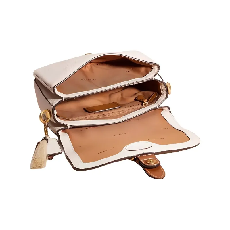 COACH Cassie Leather Handbag Shoulder Bag Crossbody Bag Small Size Women's Brass & Chalk-2