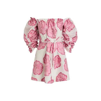 SCANLAN THEODORE Tinsel Floral Dress Long Sleeved Dress Women's
