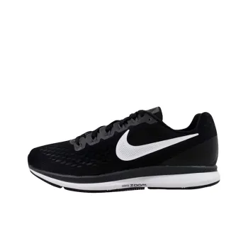 Nike Pegasus 34 Abrasion Resistant Low Top Running Shoes Women's Black White Dark Gray