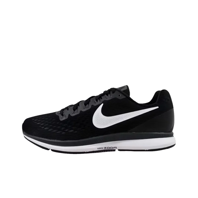 Nike Pegasus 34 Abrasion Resistant Low Top Running Shoes Women's Black White Dark Gray-0