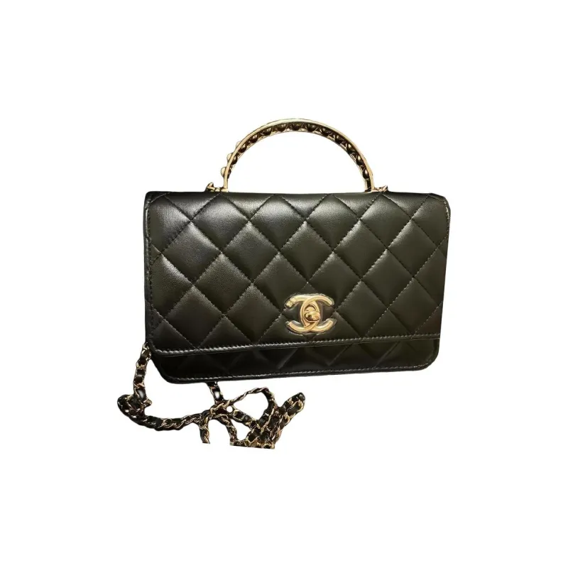 CHANEL WOC Sheepskin Wallet, Shoulder Bag, Crossbody Bag, Handbag Women's Black-0